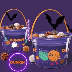 BRAND NEW Dunkin Donuts‎ Mummy Skeleton Bats Halloween Bucket